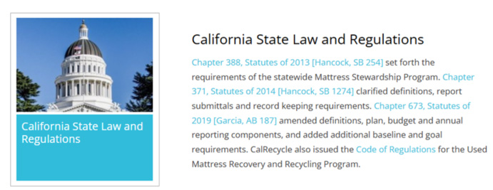 美国床垫回收委员会 Mattress Recycling Council（MRC）注册—加利福尼亚州(CA)床垫回收合规政策常见问题