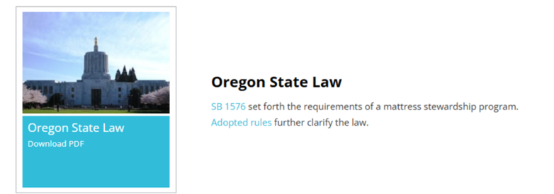 美国床垫回收委员会Mattress Recycling Council（MRC）注册—俄勒冈州(OR)床垫回收合规法规