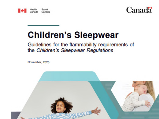 加拿大卫生部发布2025版儿童睡衣阻燃性要求指南